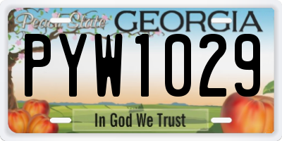 GA license plate PYW1029