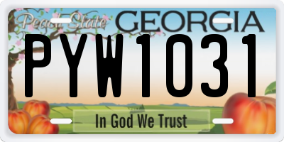 GA license plate PYW1031