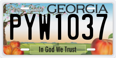 GA license plate PYW1037
