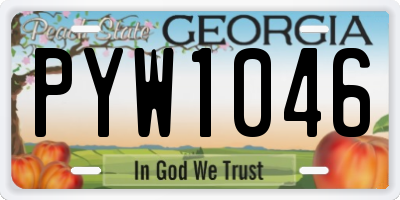 GA license plate PYW1046