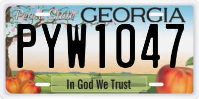 GA license plate PYW1047