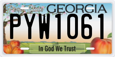 GA license plate PYW1061