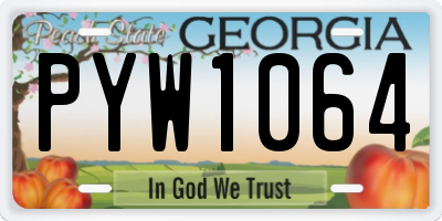 GA license plate PYW1064
