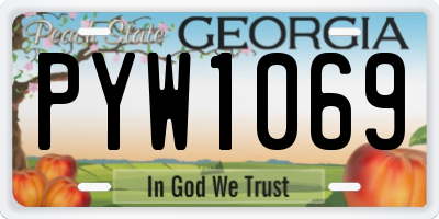 GA license plate PYW1069