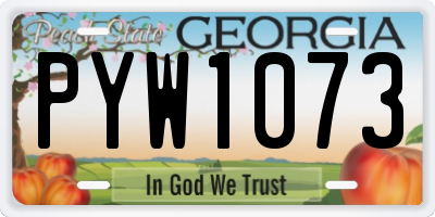 GA license plate PYW1073