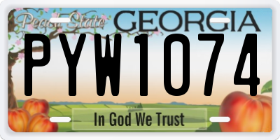 GA license plate PYW1074