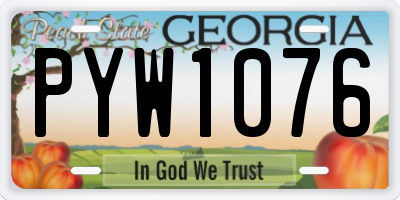 GA license plate PYW1076