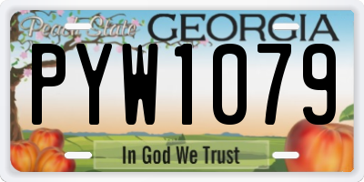 GA license plate PYW1079