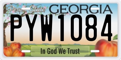 GA license plate PYW1084