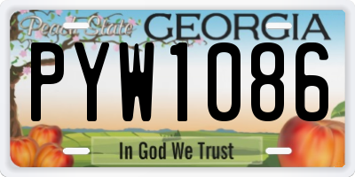 GA license plate PYW1086