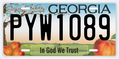 GA license plate PYW1089