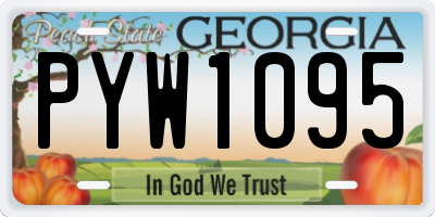 GA license plate PYW1095