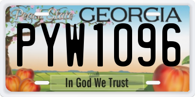 GA license plate PYW1096