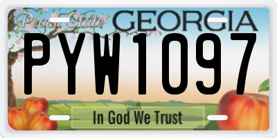 GA license plate PYW1097