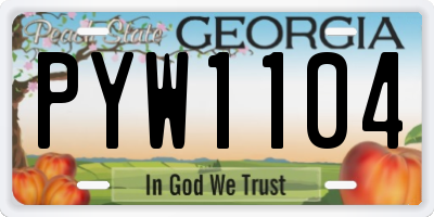 GA license plate PYW1104
