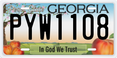GA license plate PYW1108