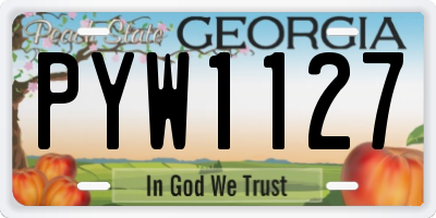 GA license plate PYW1127