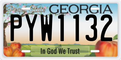 GA license plate PYW1132