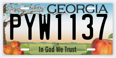 GA license plate PYW1137