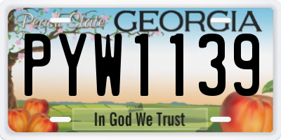 GA license plate PYW1139