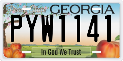 GA license plate PYW1141