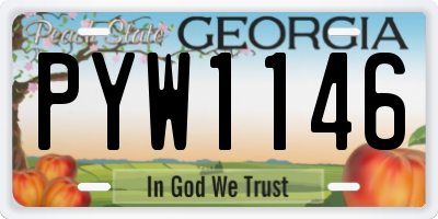GA license plate PYW1146