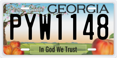 GA license plate PYW1148