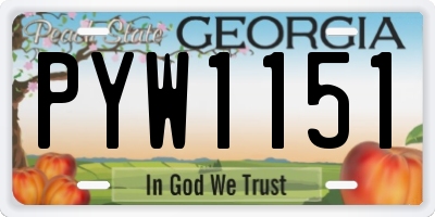 GA license plate PYW1151