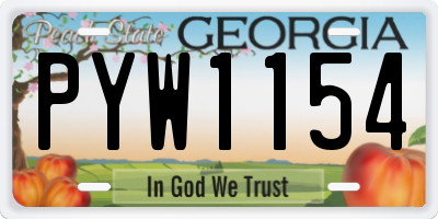 GA license plate PYW1154
