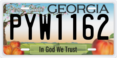 GA license plate PYW1162