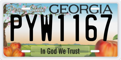 GA license plate PYW1167