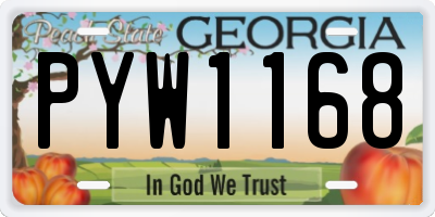 GA license plate PYW1168
