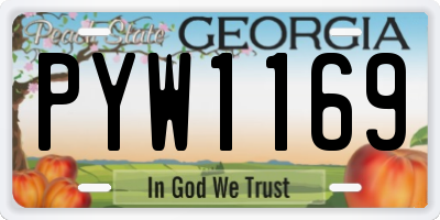 GA license plate PYW1169