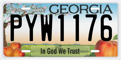 GA license plate PYW1176