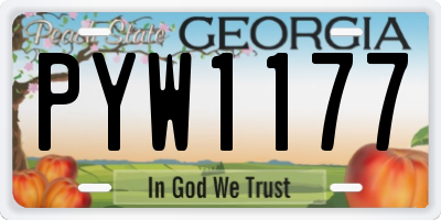 GA license plate PYW1177