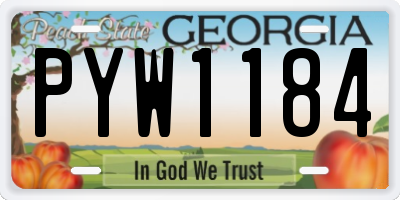GA license plate PYW1184