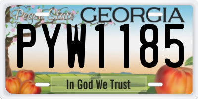 GA license plate PYW1185