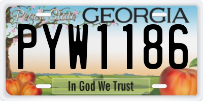 GA license plate PYW1186