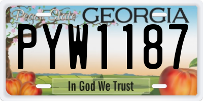 GA license plate PYW1187