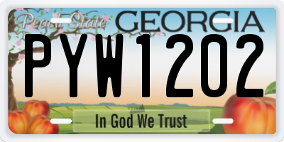 GA license plate PYW1202