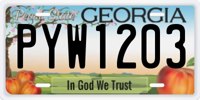GA license plate PYW1203