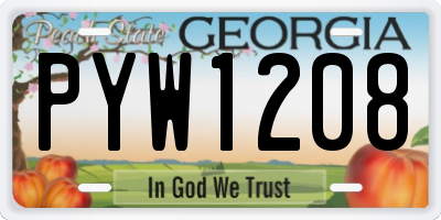 GA license plate PYW1208