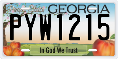GA license plate PYW1215