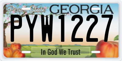 GA license plate PYW1227