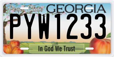 GA license plate PYW1233
