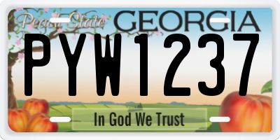 GA license plate PYW1237