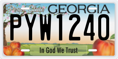 GA license plate PYW1240