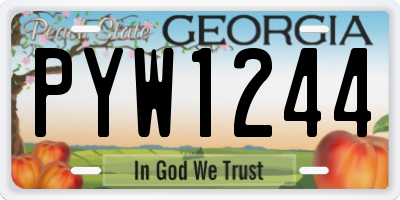 GA license plate PYW1244