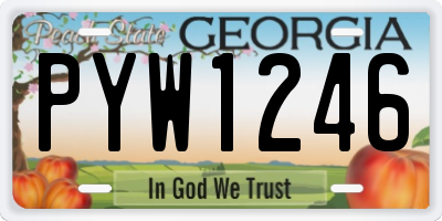 GA license plate PYW1246