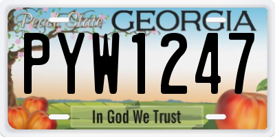 GA license plate PYW1247